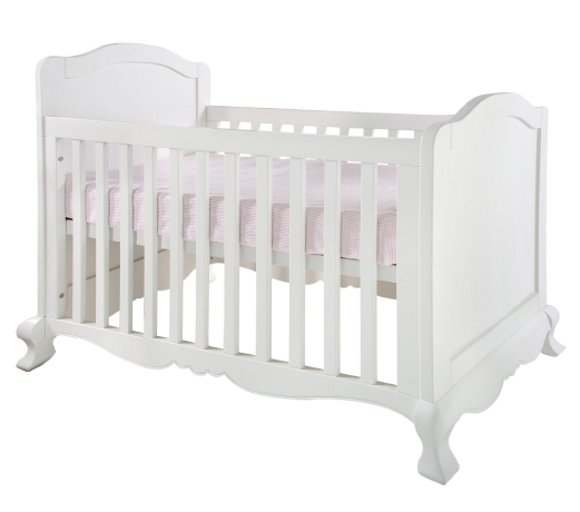 White wooden baby cot