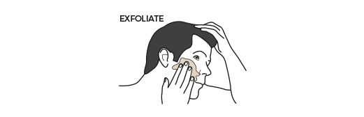 Illustration of man going through a skincare routine