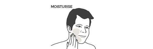 Illustration of man going through a skincare routine
