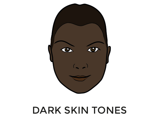 Illustration of face with dark skin tone