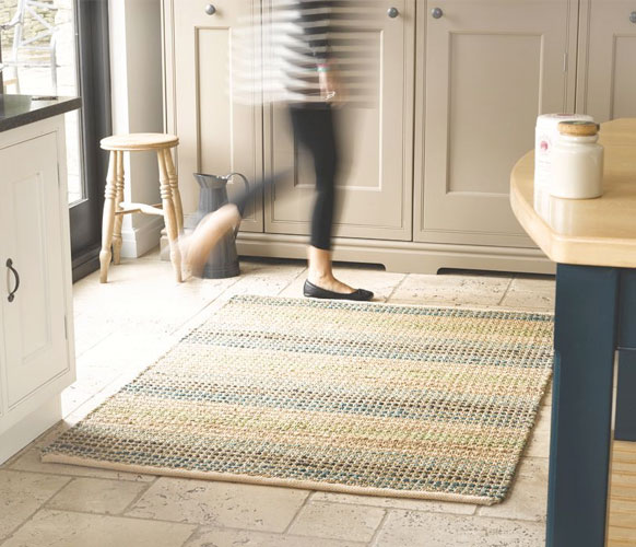 Room with a natural fiber rug