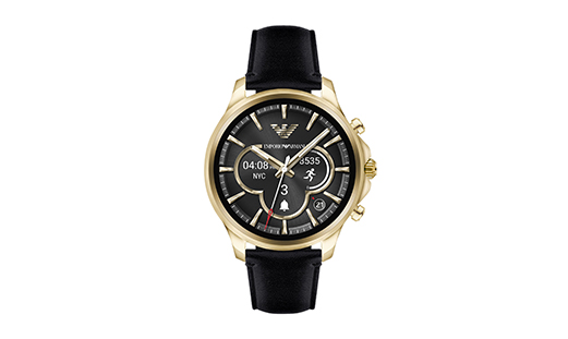 Emporio Armani black leather watch