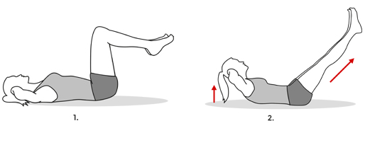 Leg reach female workout illustration